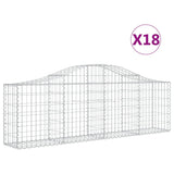 Arched Gabion Baskets 18 pcs 200x30x60/80 cm Galvanised Iron 3145402