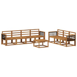Outdoor Sofa Set 7 pcs Natural Solid Acacia Wood 3385050