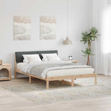 Bed frame Brown and dark grey 150 x 200 cm Solid pine wood 878530