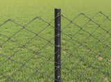 Chainlink Fence with Post 10 x 0.8 m PVC-Coated Steel Grey Mesh 3336267