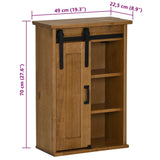 ZNTS Hanging Cabinet HALDEN with Sliding Door 49x22.5x70 cm Pine 4018437