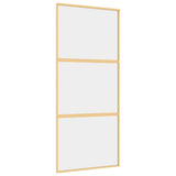 Sliding Door Gold 90x205 cm Clear ESG Glass and Aluminium 155149