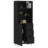 Highboard Black 69.5x34x180 cm Engineered Wood 3190014
