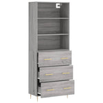 Highboard Grey Sonoma 69.5x34x180 cm Engineered Wood 3189371