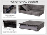 3PC Rattan Garden Furniture Storage Sofa Set 4 Seater Wicker Coffee Table Conservatory Sun Lounger T3398P315436