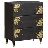 Sideboard 2 pcs Black 60 x 33 x 75 cm Solid Mango Wood 3310157