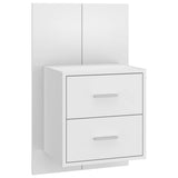 Bed Headboard with Cabinets White Engineered Wood 3115732