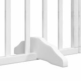 Dog Gate with Door Foldable 15 Panels White 750 cm Poplar Wood 3155596