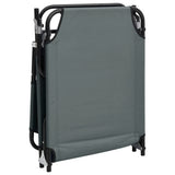 Folding Sun Lounger Grey Oxford Fabric&Powder-coated Steel 360178