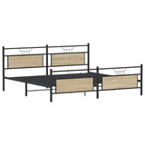 Metal Bed Frame without Mattress Sonoma Oak 193x201 cm 3325100