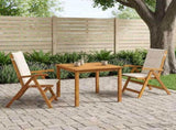3-Piece Garden Dining Set Natural Solid Acacia Wood 3434590