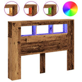 LED Headboard Old Wood 140x18.5x103.5 cm Engineered Wood 857686