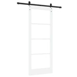 Sliding Door ORKDAL White 83 x 202 cm Solid Pine Wood and Glass 3331942