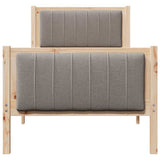 Bed frame Brown and taupe 75 x 190 cm Solid pine wood 878512