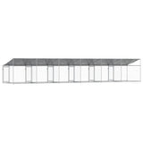 Dog Cage with Roof and Door Grey 10x2x2 m Galvanised Steel 3209571
