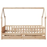 Kids Bed Frame with Drawers without Mattress 90x190 cm Single Solid Wood 3302038