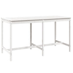 9 Piece Garden Bar Set White Solid Wood Pine 3157818