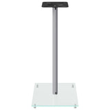 Speaker Stands 2 pcs Silver Tempered Glass 1 Pillar Design 51815