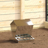 Chicken Feeder Silver 40 x 40 x 45 cm Galvanised Steel 874680