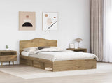Bed Frame Artisian Oak 135 x 190 cm Solid Pine Wood 3413325