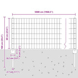 Welded Wire Fence 50 x 0.6 m PVC-Coated Steel Green 3336034