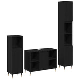 Bathroom Furniture Set 3 pcs Black Oak Engineered Wood 3378515