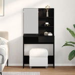 ZNTS Black Oak Dressing Table with Mirror - 74.5 x 40 x 141 cm 862782