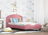 Toddler Bed Frame with Headboard Pink 70 x 140 cm Velvet 42011102