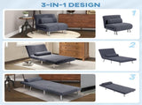Single Velvet-Feel Sleeper Chair - Charcoal Grey T3398P329926