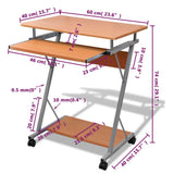 Compact Computer Desk with Pull-out Keyboard Tray Brown 20052