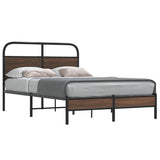 Bed Frame without Mattress 120x190 cm Small Double Brown Oak Engineered Wood 4100461