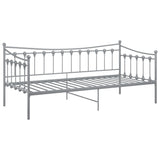 Sofa Bed Frame without Mattress Grey Metal 90x200 cm 324757