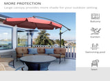 2.7m Garden Banana Parasol Cantilever Umbrella with Crank Handle and Cross Base for Outdoor, Hanging T3398P323920