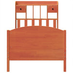ZNTS Bookcase Bed without Mattress Wax Brown 75x190 cm Small Single Solid Wood Pine 3323169