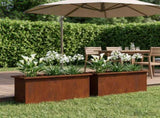 Garden Planter with LED 2 pcs Rusty 30 x 100 x 30 cm 8008125