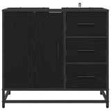 Bathroom Cabinet Black Oak 65 x 33 x 60 cm Engineered Wood 883626