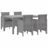 Garden Dining Set 5 pcs Light Grey Polt rattan 3378710