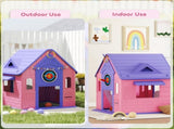 5-in-1 Playhouse Kids Outdoor Indoor with Basketball Hoop, Football Goal, Dartboard, Ring Toss T3398P378980