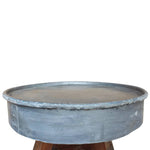 ZNTS Coffee Table Mixed Recycled Wood 60x45 cm Silver 244511