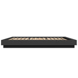 Bed Frame with LED Lights without Mattress Black 150x200cm 3281092
