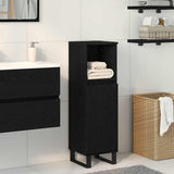 Bathroom Cabinet Black Oak 30 x 30 x 100 cm Engineered Wood 862886