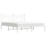 ZNTS Metal Bed Frame without Mattress with Headboard White 160x200cm 353589