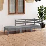 3 Piece Garden Lounge Set Grey Solid Pinewood 3082614
