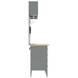 Work Cabinet Set with Drawer with Storage Manual 10 pcs Black 3321486