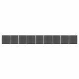 Fence Panel Set WPC 1564x186 cm Black 3070436