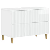 Bathroom Sink Cabinet ARNHEM High Gloss White 82 x 41x 59 cm 896579