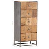 Drawer Cabinet 45x30x100 cm Solid Reclaimed Wood 286529
