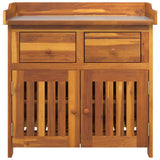 Garden Cabinet Natural 78 x 36.5 x 78cm Solid Acacia Wood 42001368