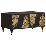 Coffee Table Black 80 x 50 x 40 cm Solid Mango Wood 4018813