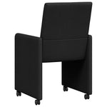 Dining Chairs with Wheel 2 pcs Black 57 x 66 x 94 cm Fabric 42017809